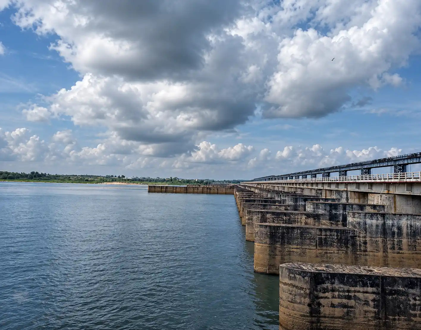 Naraj Bridge across the river near Cuttack