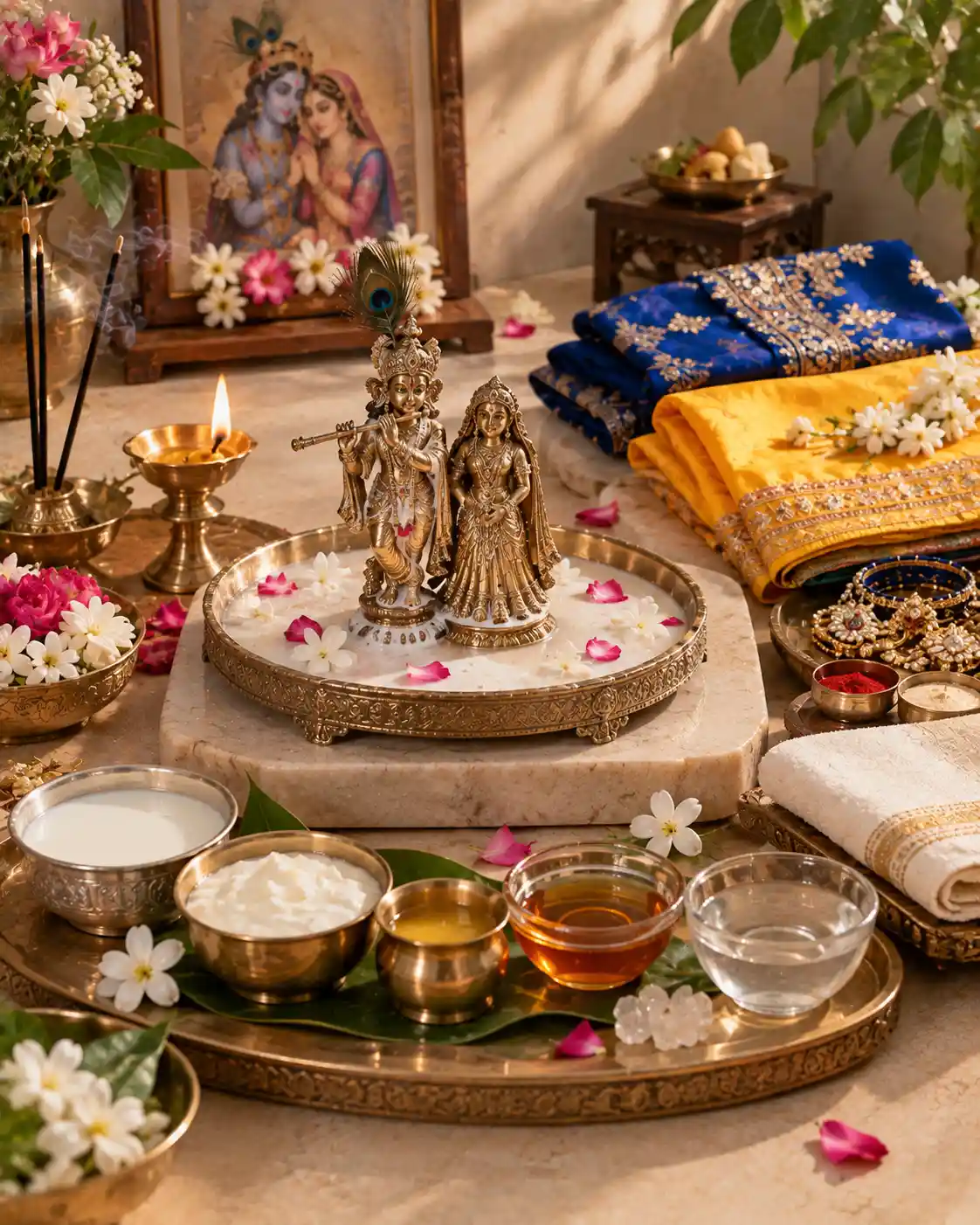 Panchamrit Abhishek on Radha Ashtami