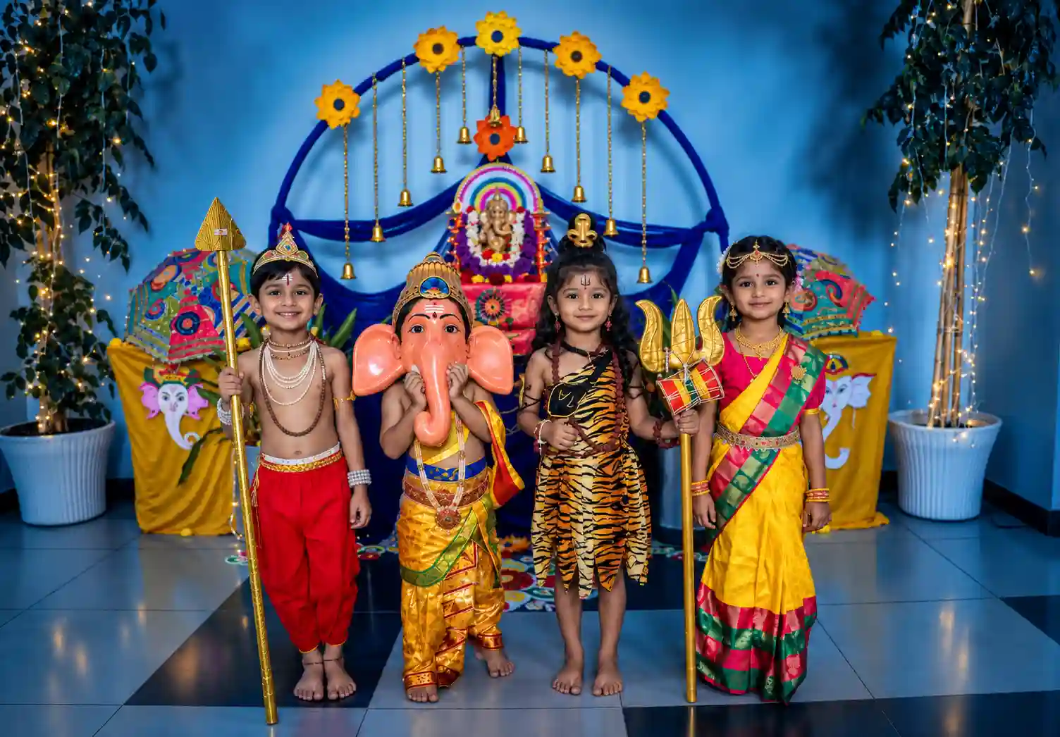 Cultural programme during Ganesh Puja at school