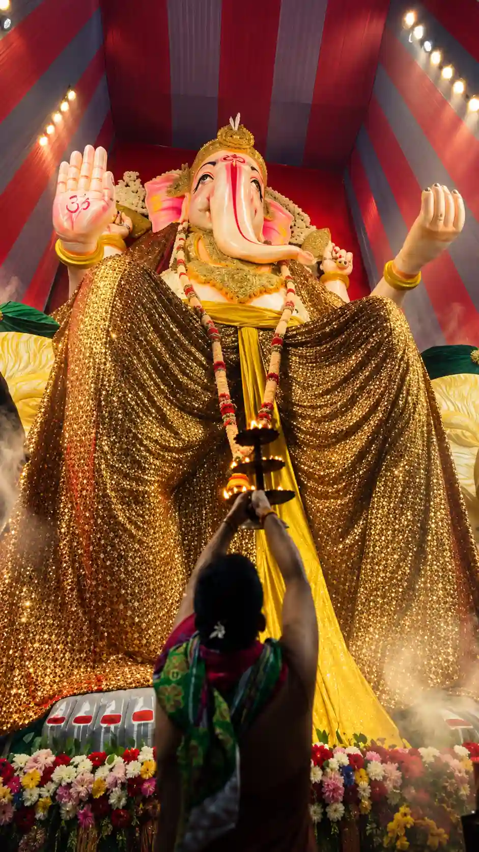 Large Ganesh idol at Badagada during Bhubaneswar Ganesh Puja 2026