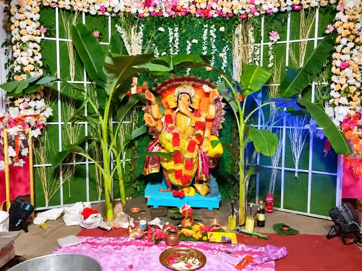 The morning of Ganesh Puja felt different at school