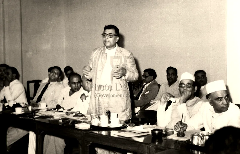 Historical portrait of Dr Harekrushna Mahtab, freedom fighter and first Chief Minister of Odisha
